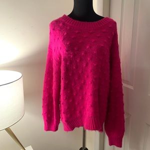 Lou & Grey Polka Dot Hot Pink Sweater